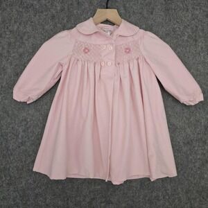 Carouselwear Coat Infant Girls 12-18 Mos Pink Smocked‎ Embroidered Swing Jacket
